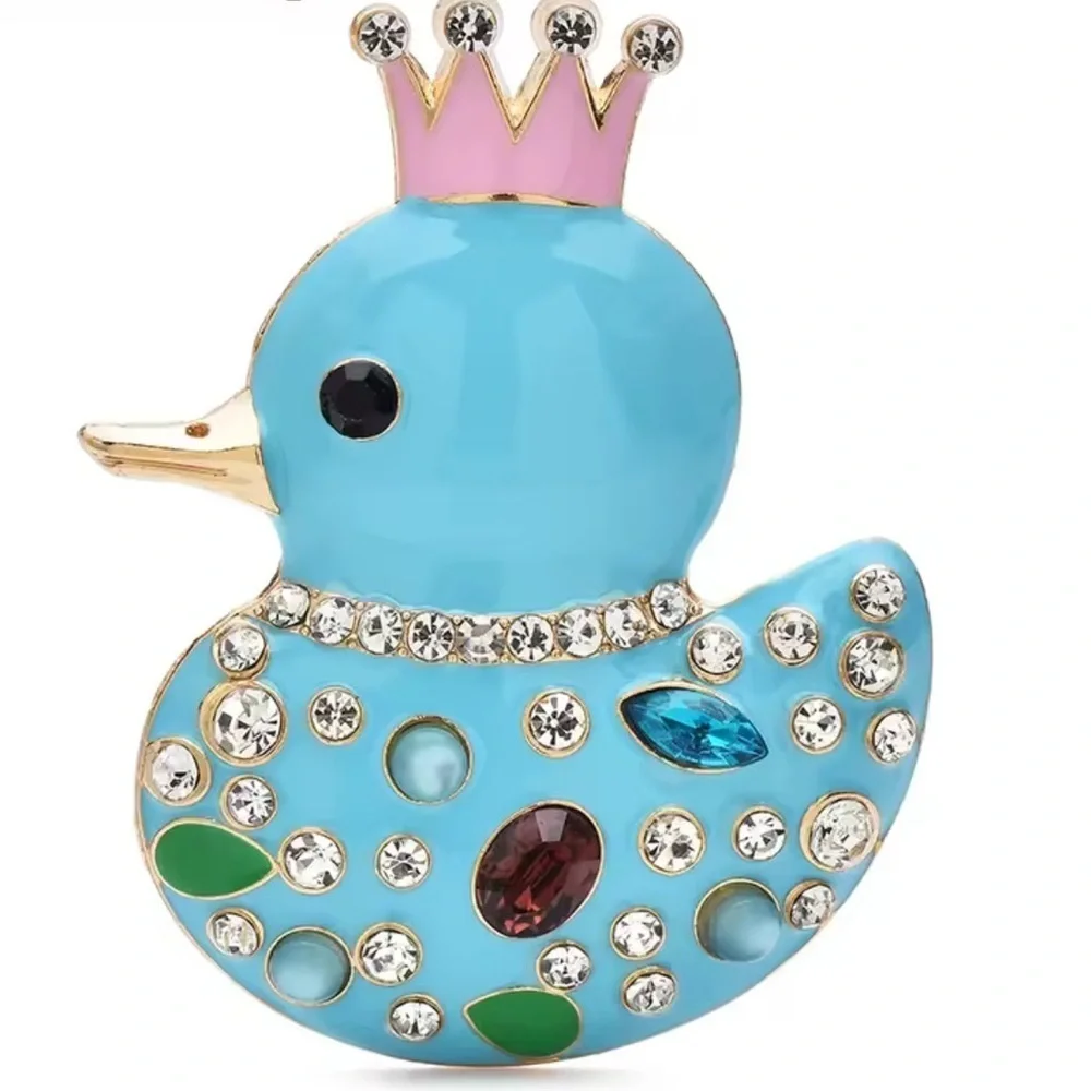 Blue Duck Crystal Brooch